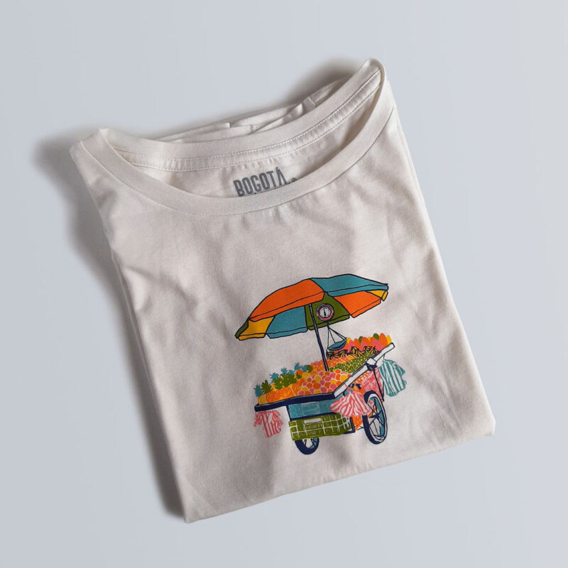 Camiseta ilustración carrito frutas