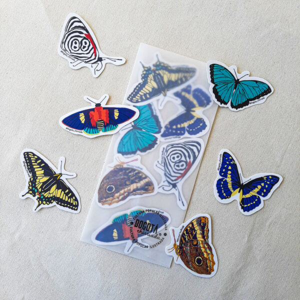 Combo de stickers de mariposas de Colombia