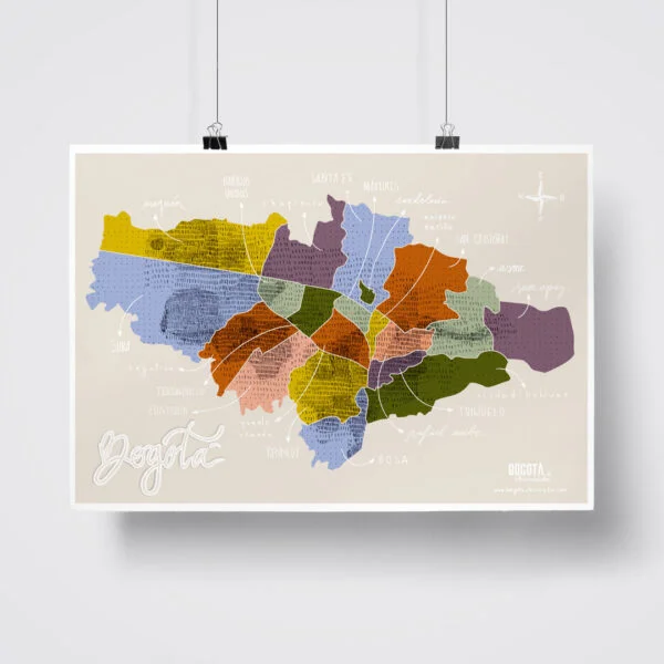 Afiche del mapa de Bogotá