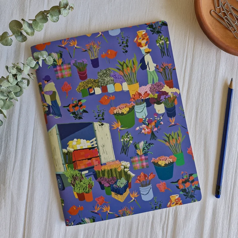 Cuaderno grande de flores