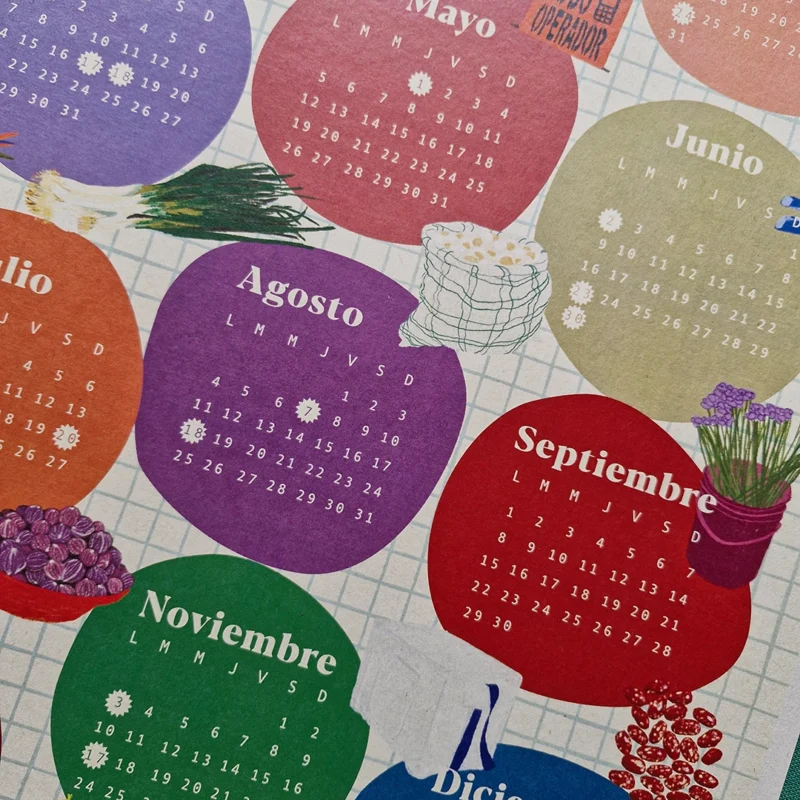 Calendario de pared ilustrado 2025