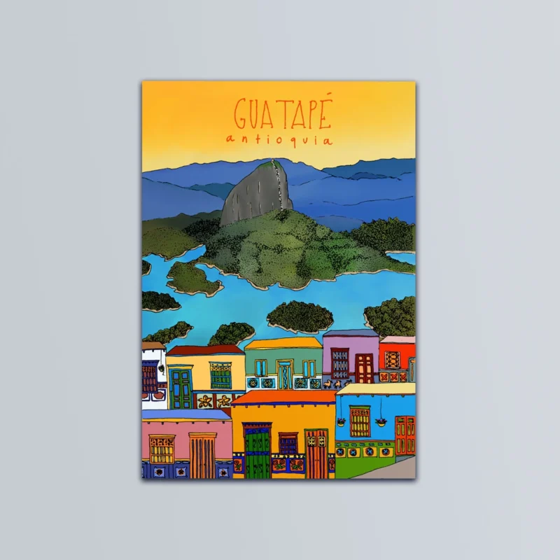 Postal ilustrada de Guatapé