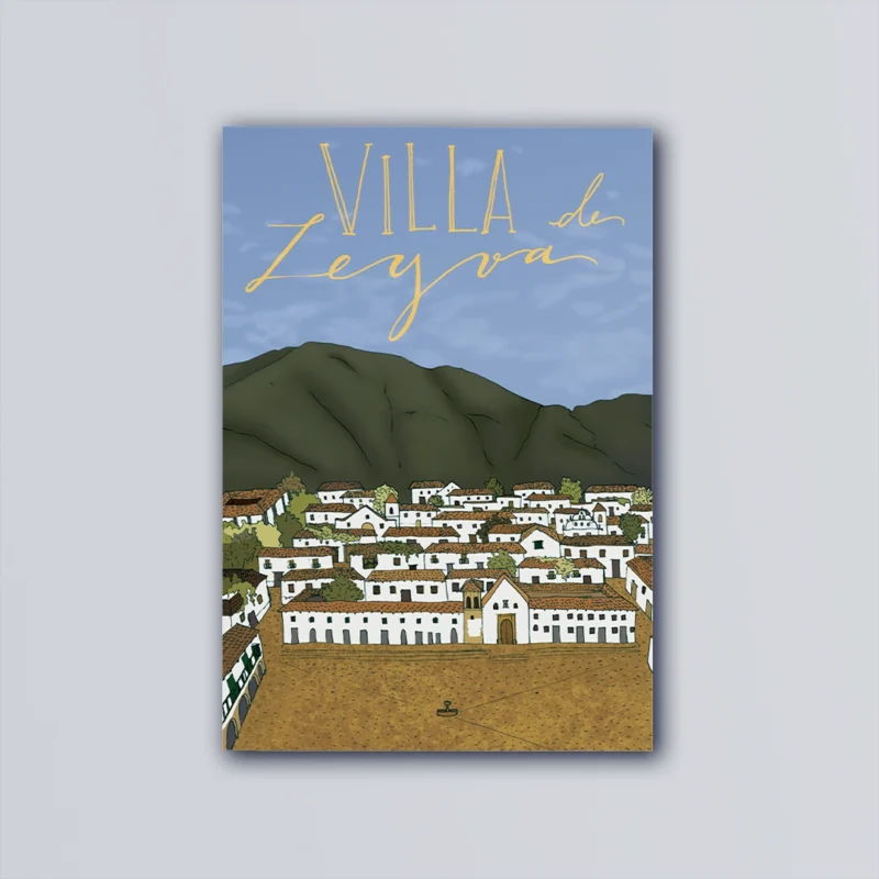 Postal ilustrada de Villa de Leyva